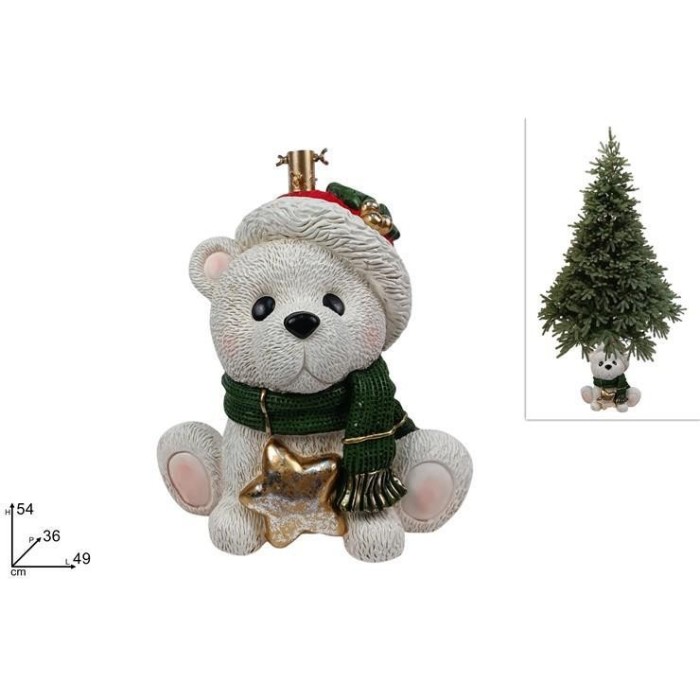 BASE ALBERO ORSETTO BIANCO CON STELLA